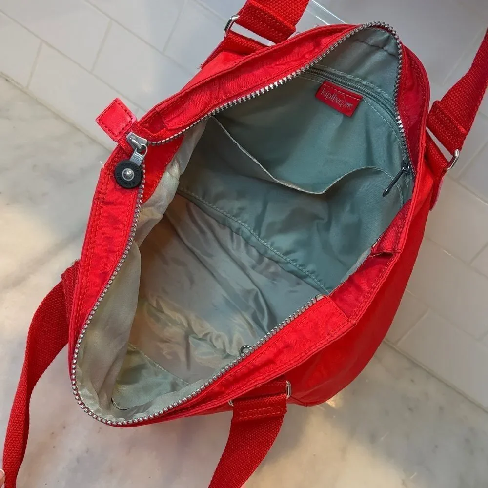 Kipling Bag Purse Handbag  Nicolas medium size red nylon Pocketbook